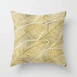 Cushion Cover 45*45cm Golden Leaves  Throw Pillow Cover