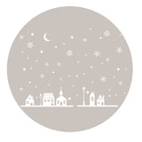 Snowy Night Village Electrostatic  Wall Sticker