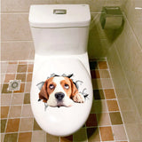 Lovely Cat Dog Toilet Stickers