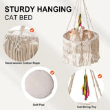 Macrame Cat Hammock Hanging Swing