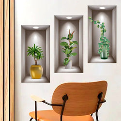 3D Potted Green Plants Flowers Home Decorations