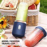 Mini mixer 40W Juice blender mini portable quick blender cup personal size rechargeable USB Double cup Pink