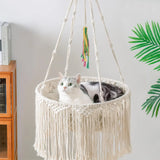 Macrame Cat Hammock Hanging Swing