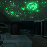 444pcs/set Luminous Moon Star Wall Sticker