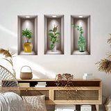 3D Potted Green Plants Flowers Home Decorations