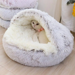 2-1 Soft Plush Pet Bed with Cover
