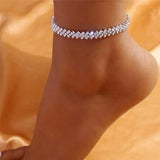 Shining Cubic Zirconia Chain Anklet for Women