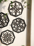 4Pcs Black Wooden Hollow Wall Decor