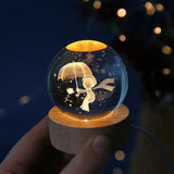 6cm 3D Planet Crystal ball - Night Light Laser